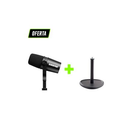 Paquete de 1 micrófono MV7 de la serie Motiv + Stand de mesa con socket