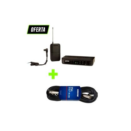 Paquete Shure BLX14/B98 Sistema inalámbrico para guitarra más cable Shure C25J