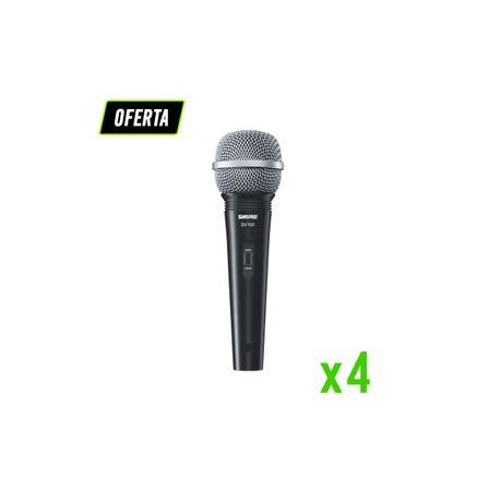 Paquete con 4 micrófonos Shure SV100