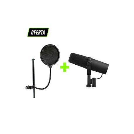 Paquete de 1 mincrófono SM7B + Filtro anti-pop para pedestal de micrófono