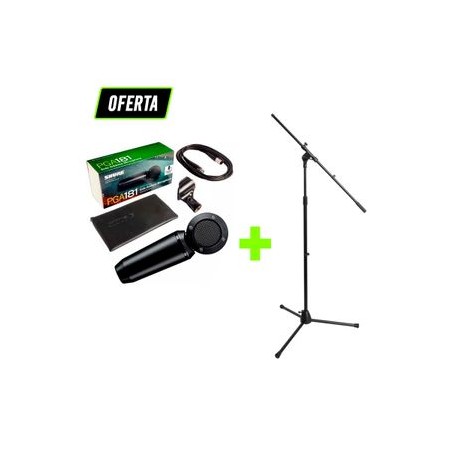 Paquete micrófono Shure PGA181 con Stand para micrófono base Euro-Style con boom